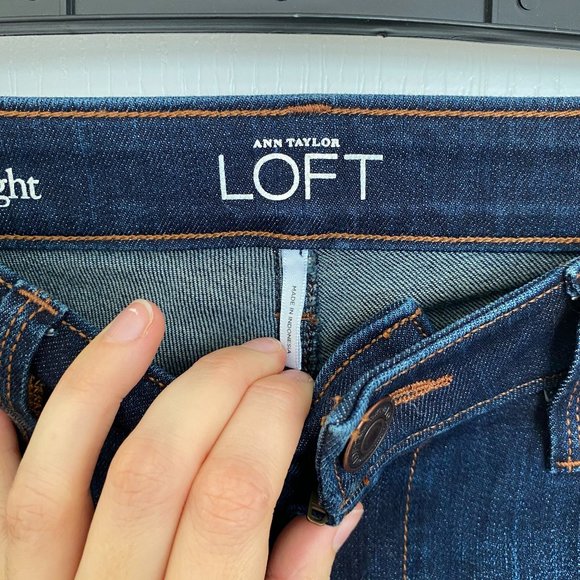 Loft Modern Crop Mid Rise Straight Leg Jeans - 27 - Picture 2 of 4